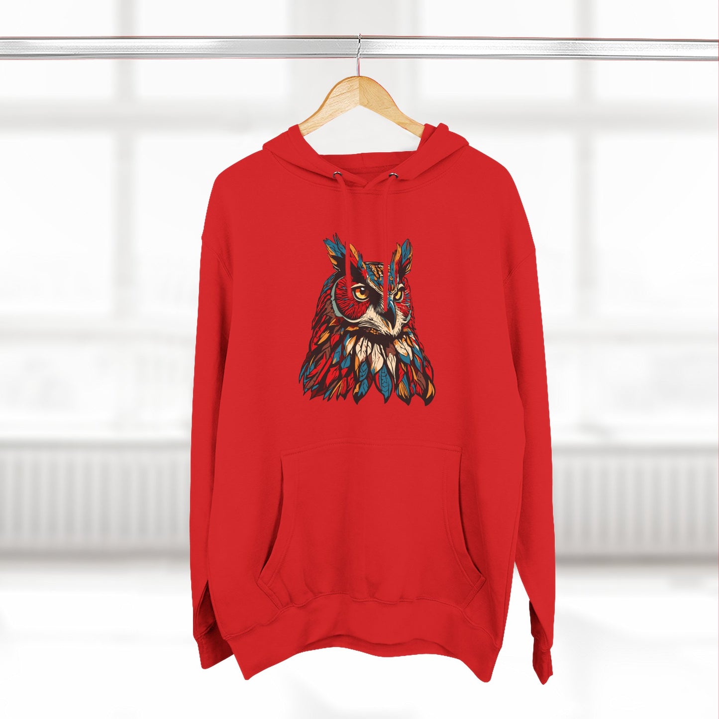 Great Horned Owl Icon - Fleece Hoodie