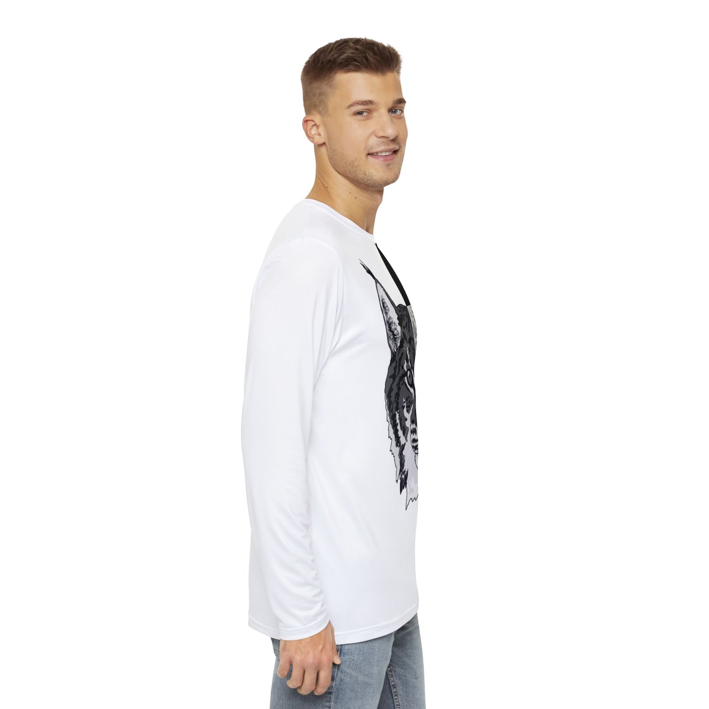 Black and White Lynx Long-Sleeve