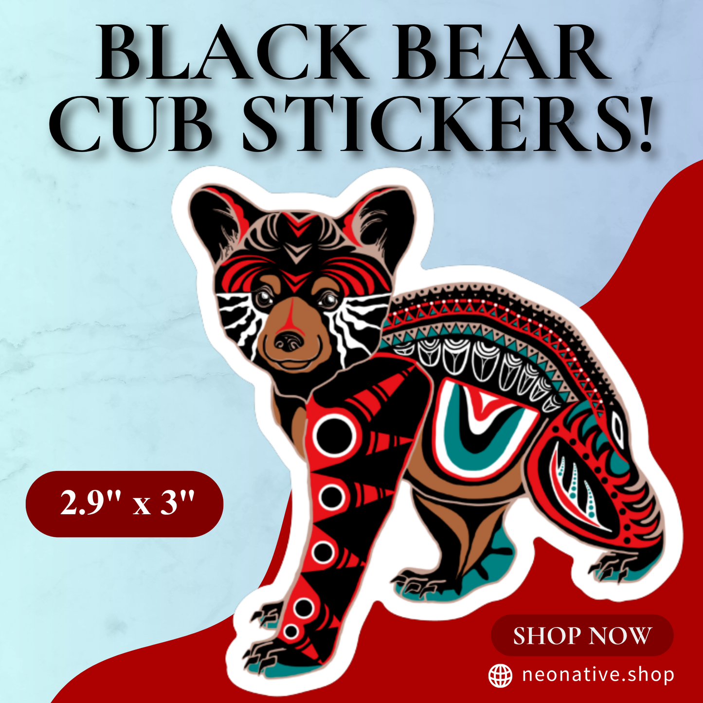 Black Bear Cub Sticker