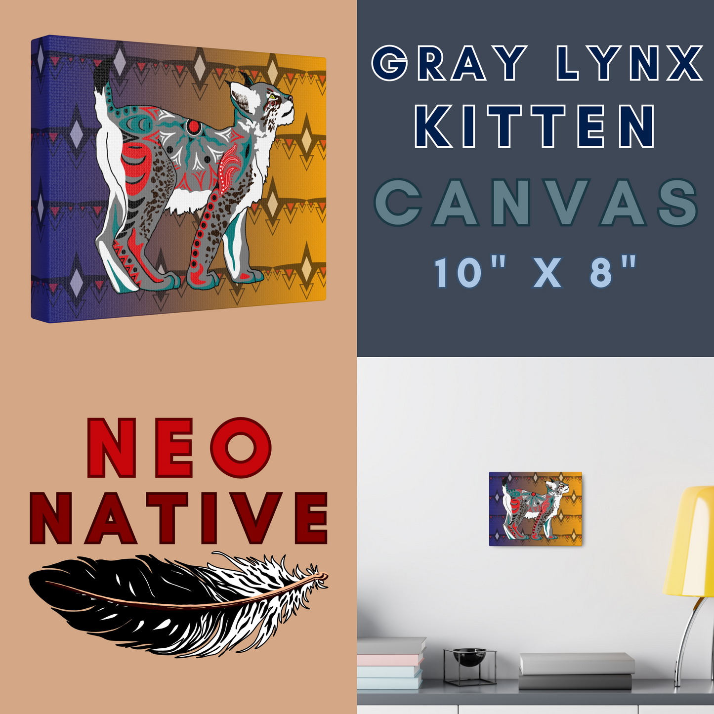 Gray Lynx Kitten Canvas