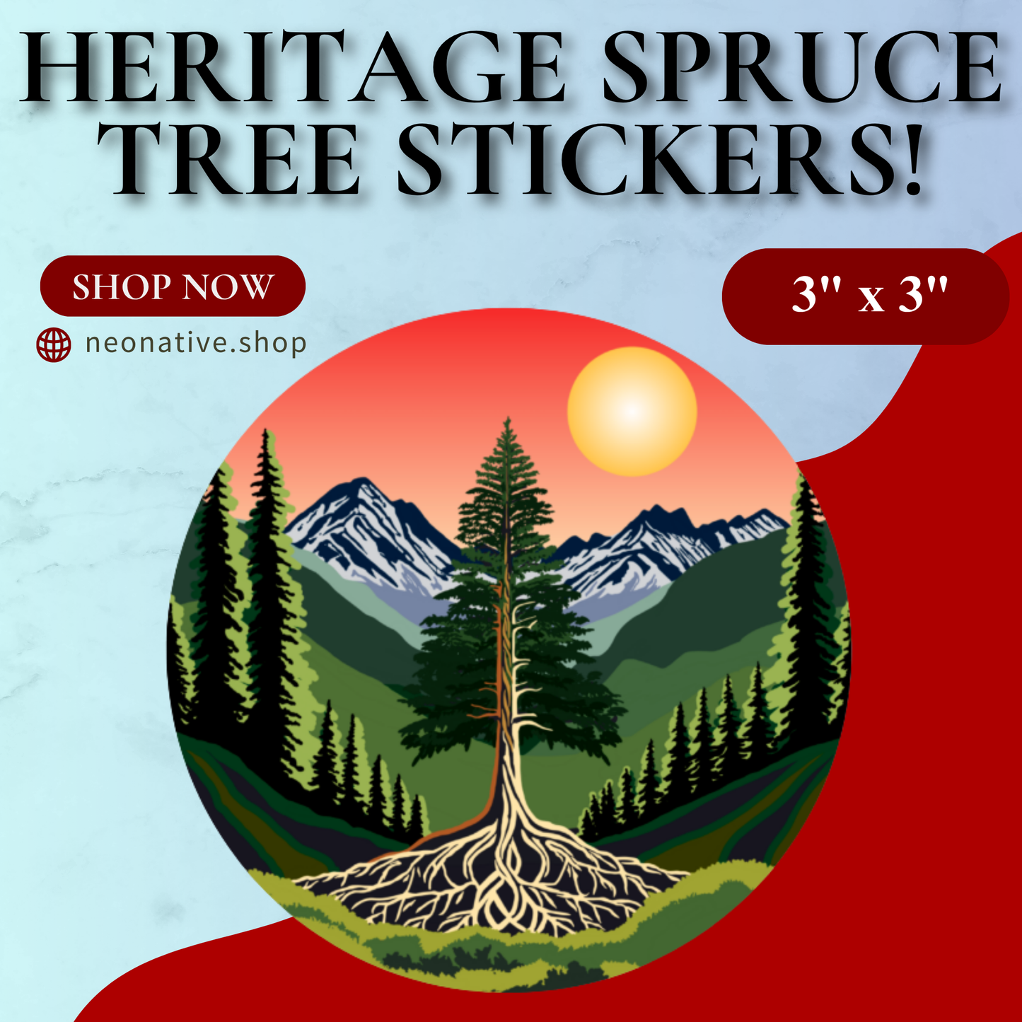 Heritage Spruce Tree Sticker