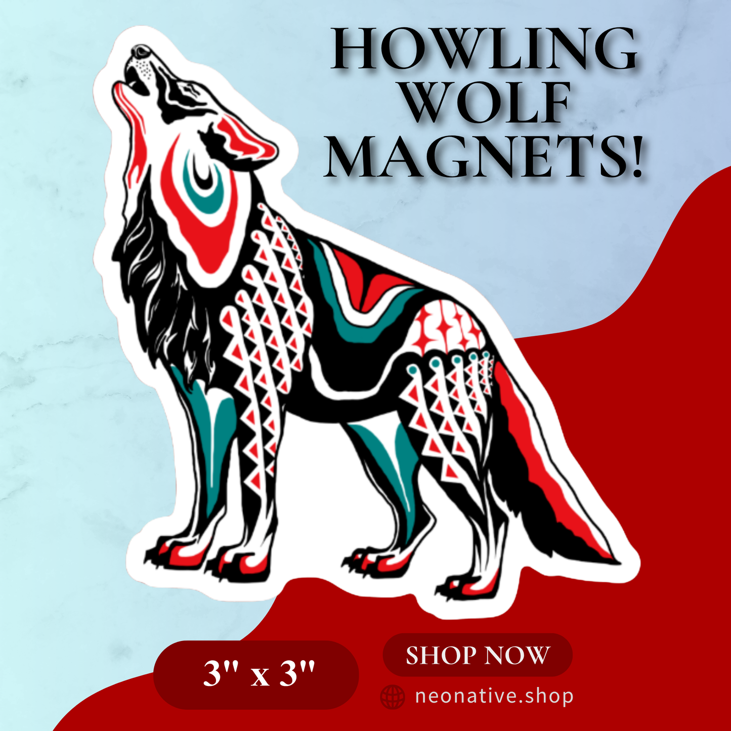 Howling Wolf Magnet
