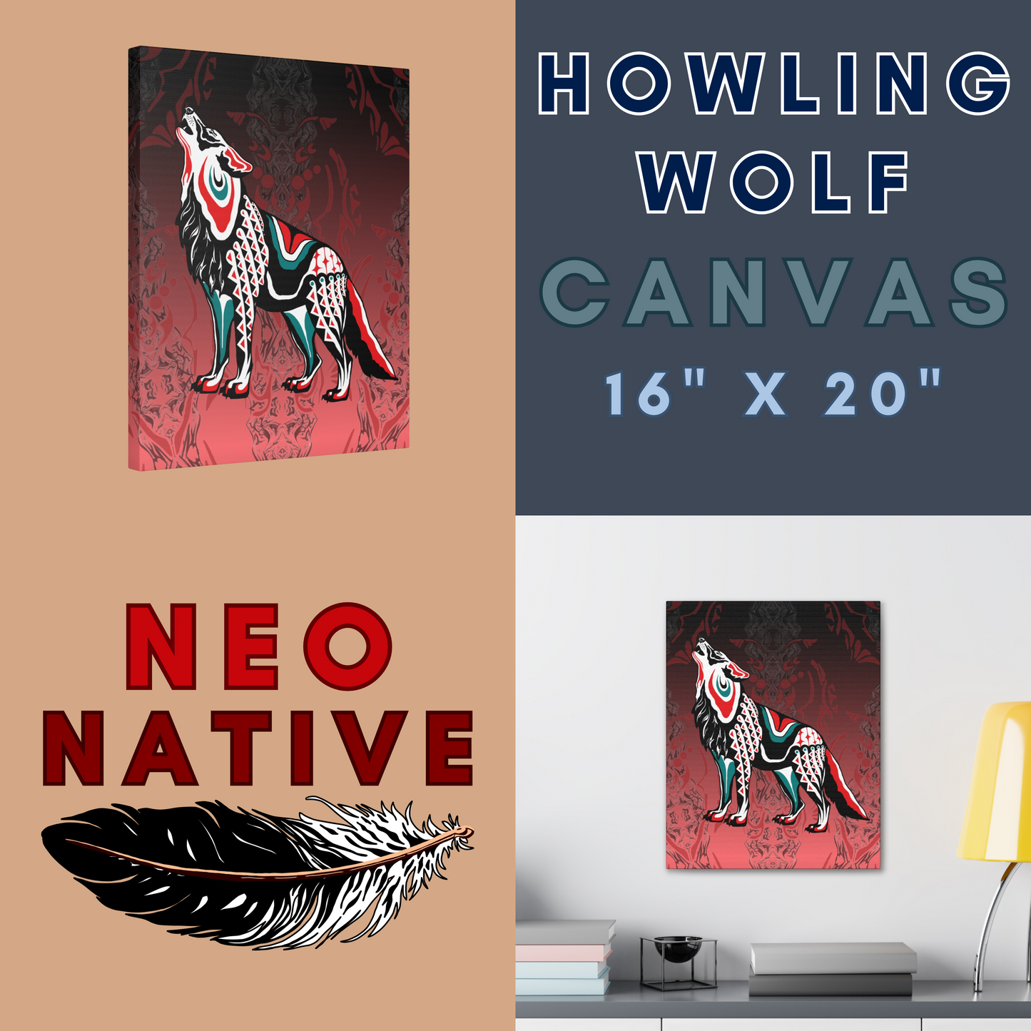 Howling Wolf Canvas