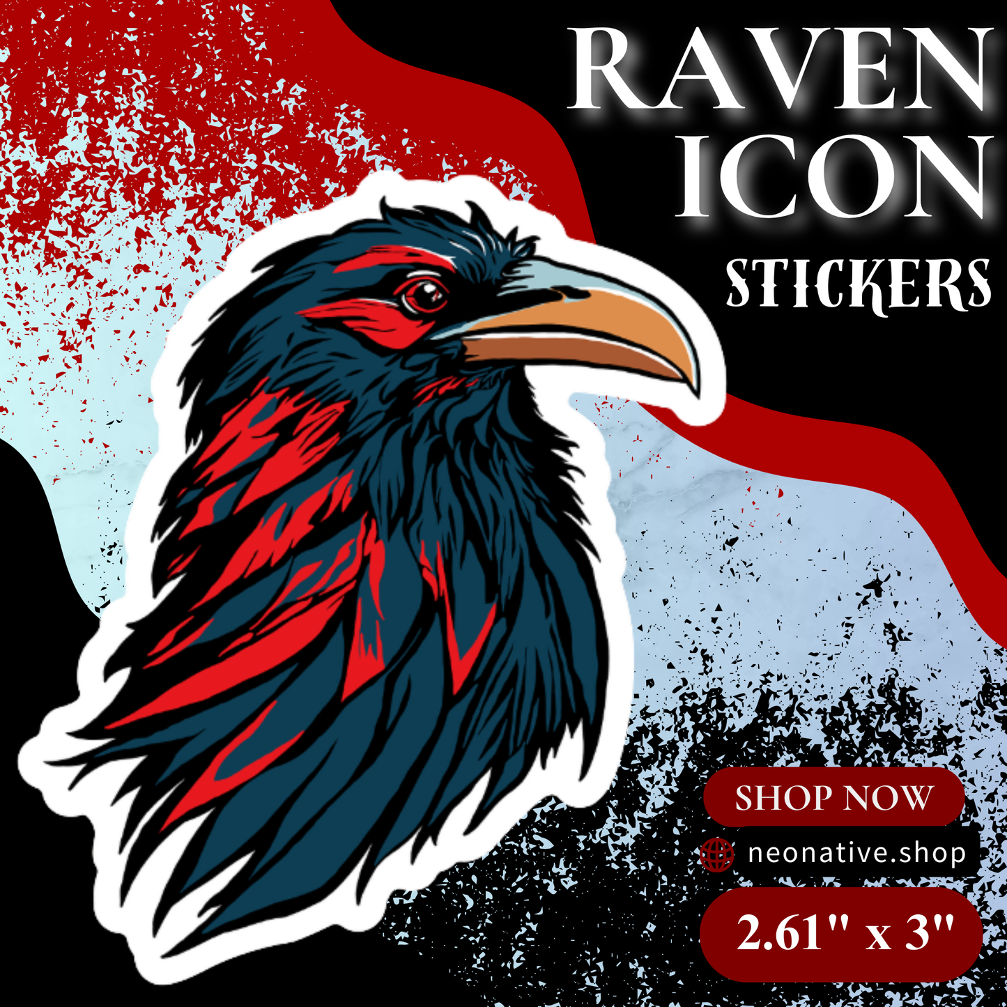 Raven Icon Sticker