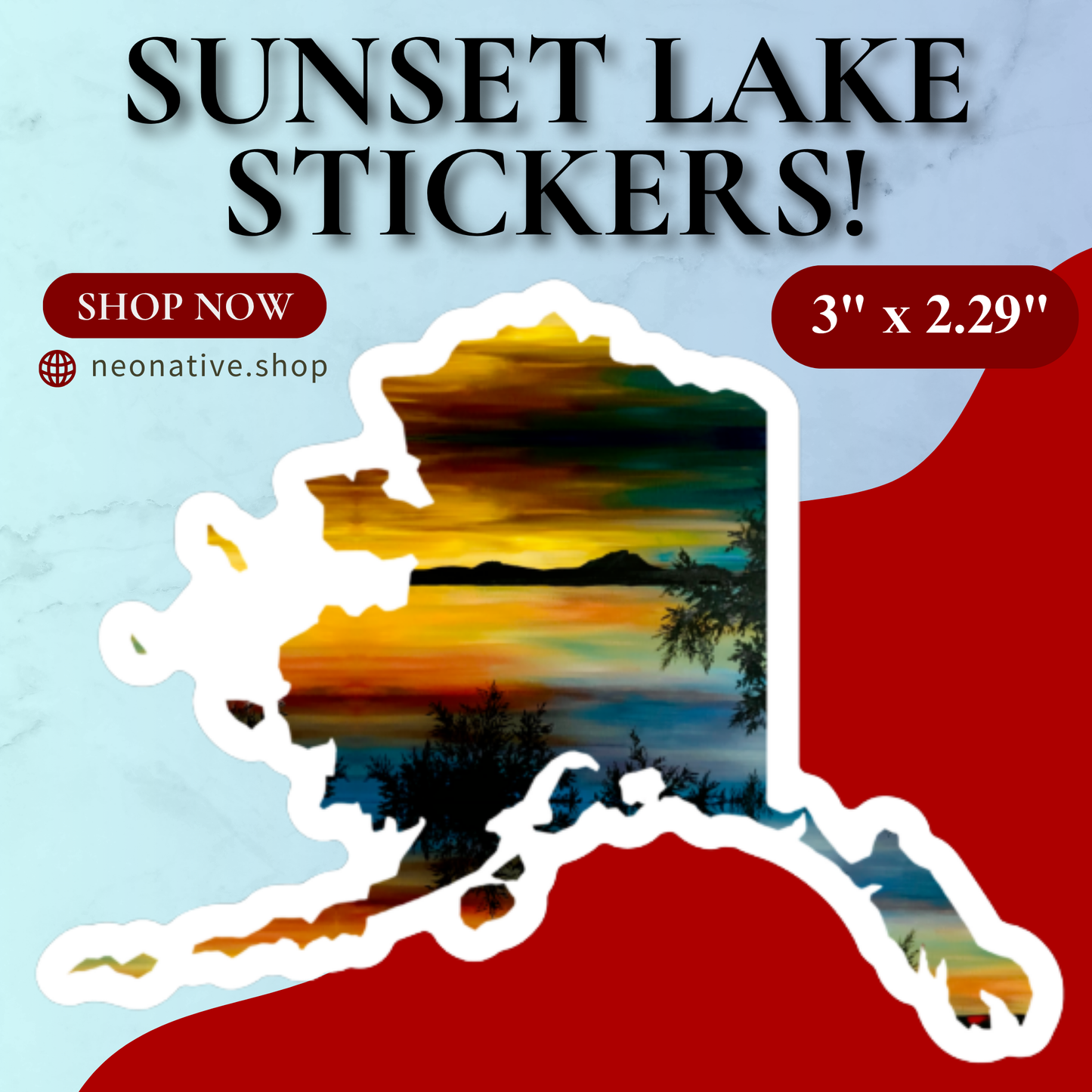 Sunset Lake Sticker