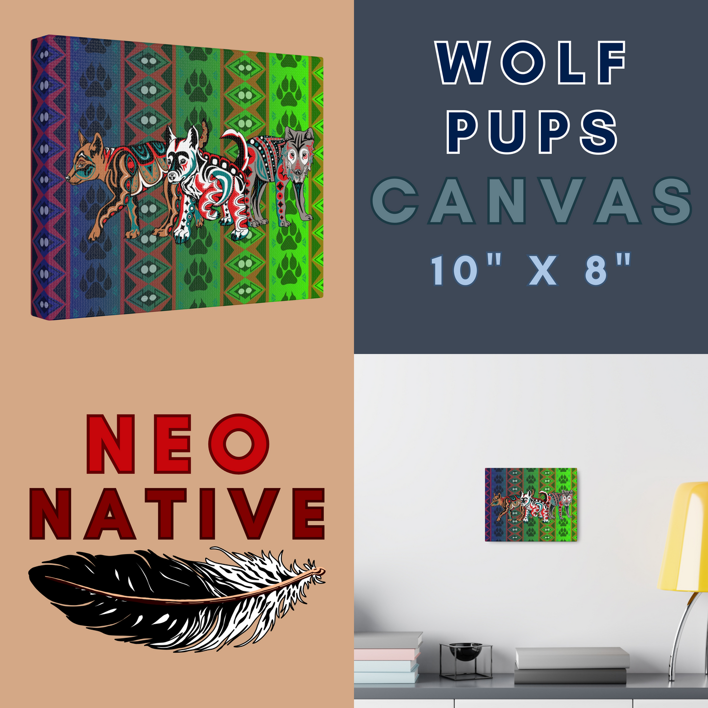 Wolf Pups Canvas