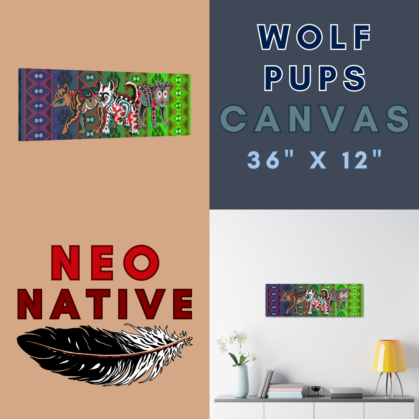 Wolf Pups Canvas
