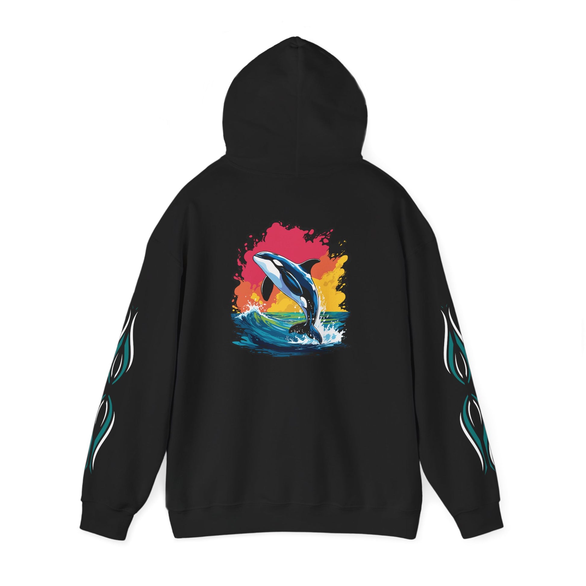 Hand-drawn 'Courage' word art hoodie inspired by Alaska Native design traditions — shown in an alternate colorway