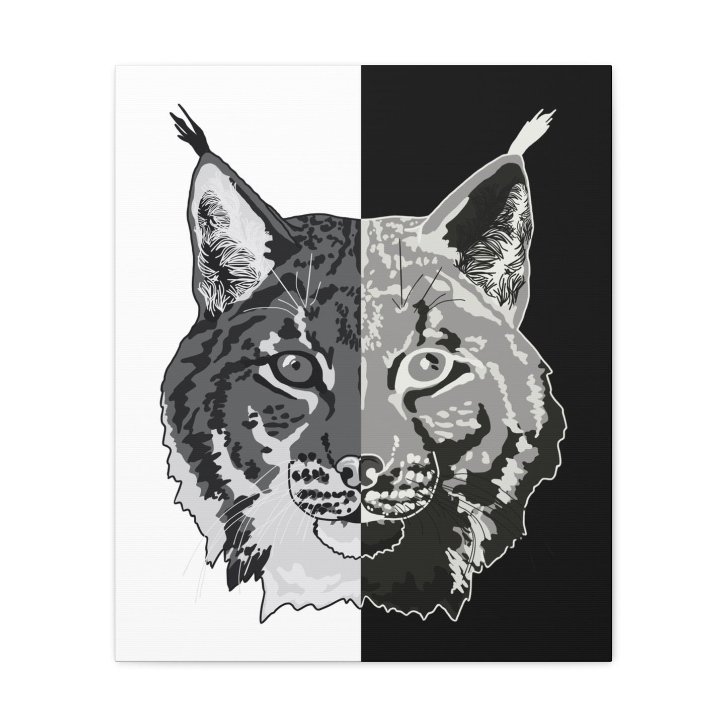 Lynx Black & White Portrait Canvas