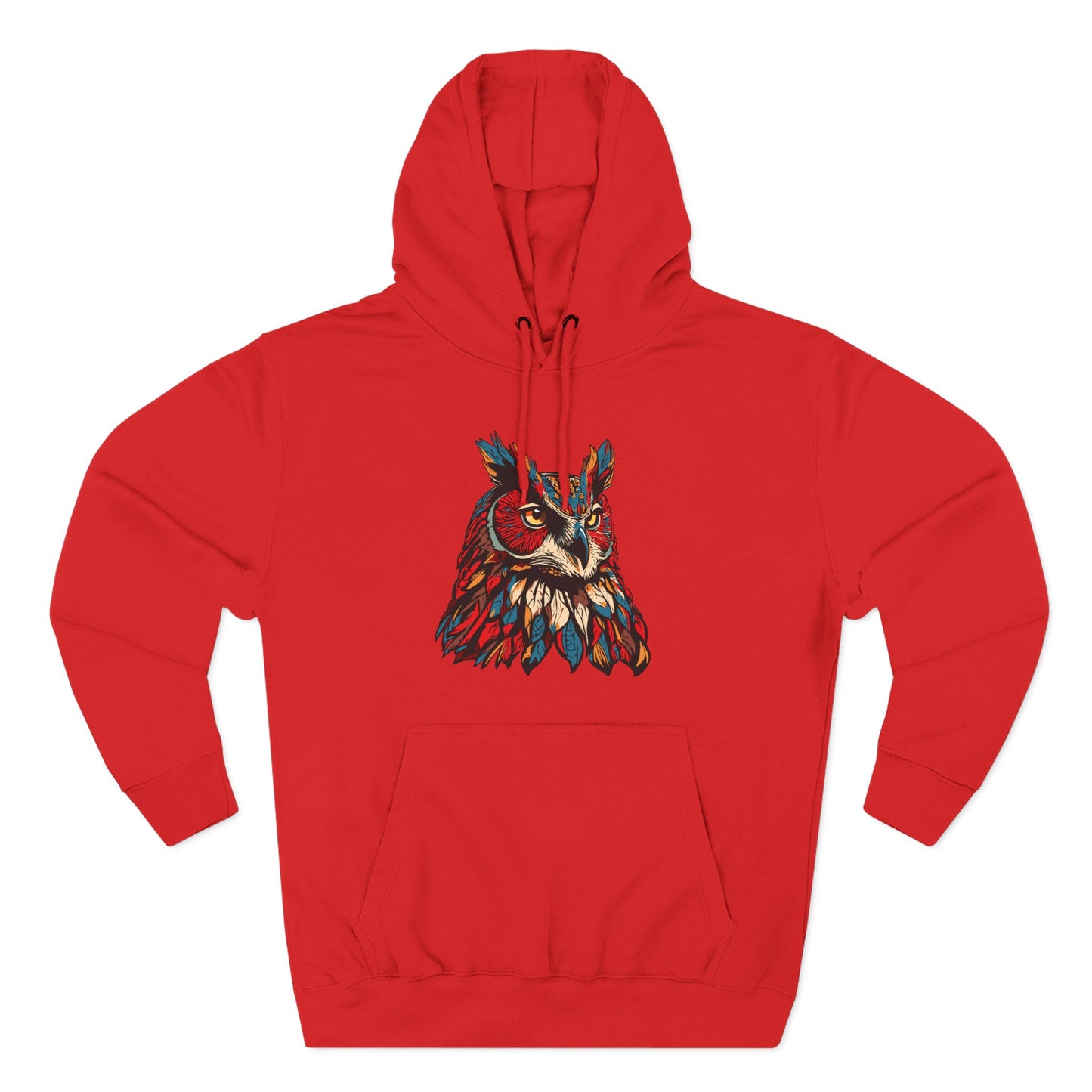 Great Horned Owl Icon - Fleece Hoodie