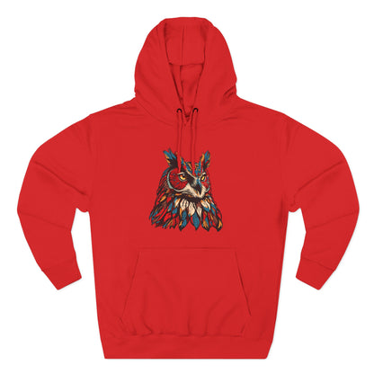 Great Horned Owl Icon - Fleece Hoodie