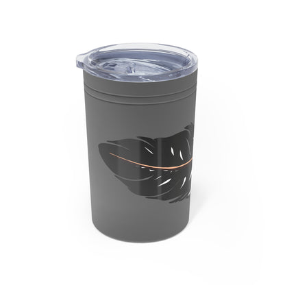 Hand-drawn Alaska Native inspired eagle feather tumbler — original Indigenous wildlife design — front view
