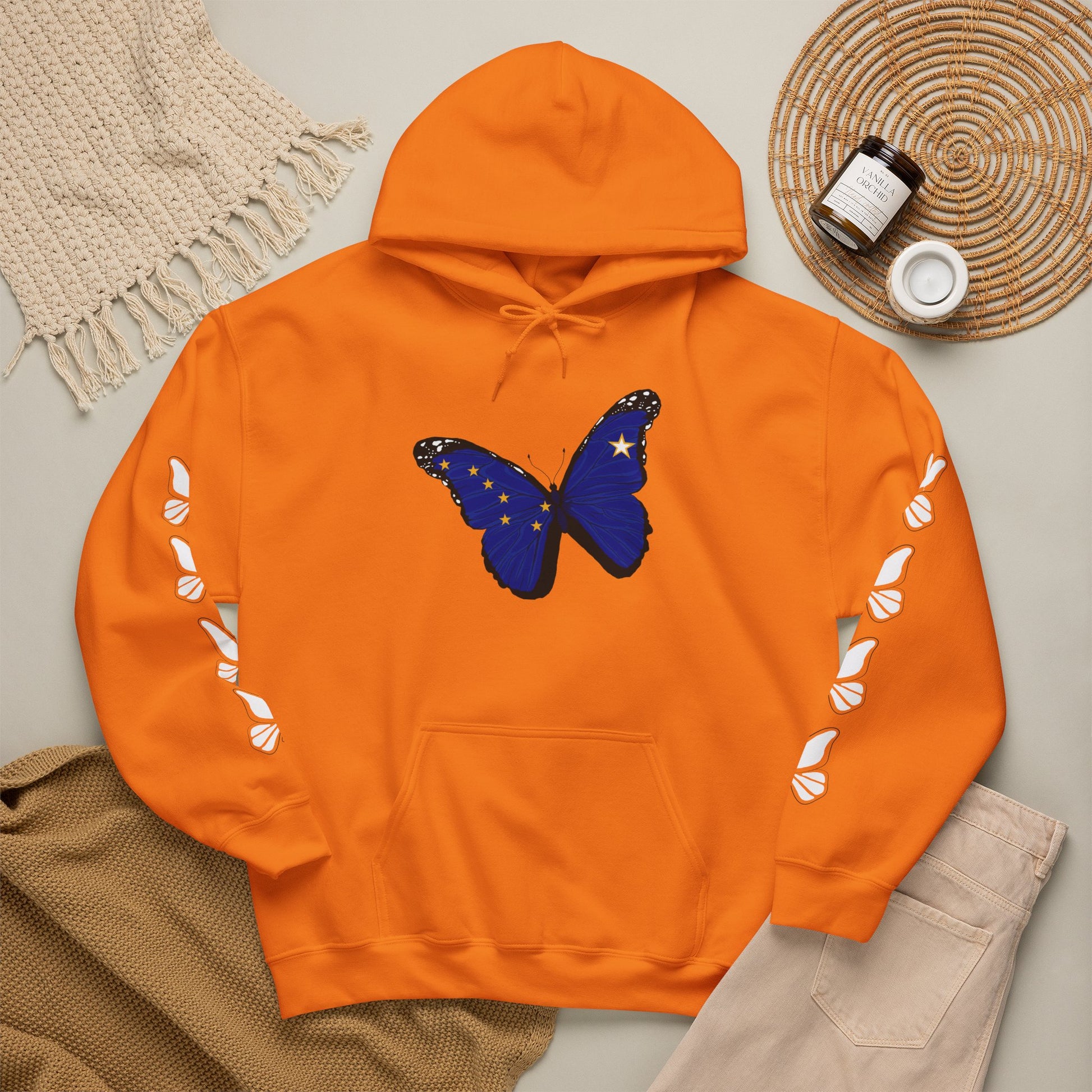 Hand-drawn 'Grace' word art hoodie inspired by Alaska Native design traditions — front view
