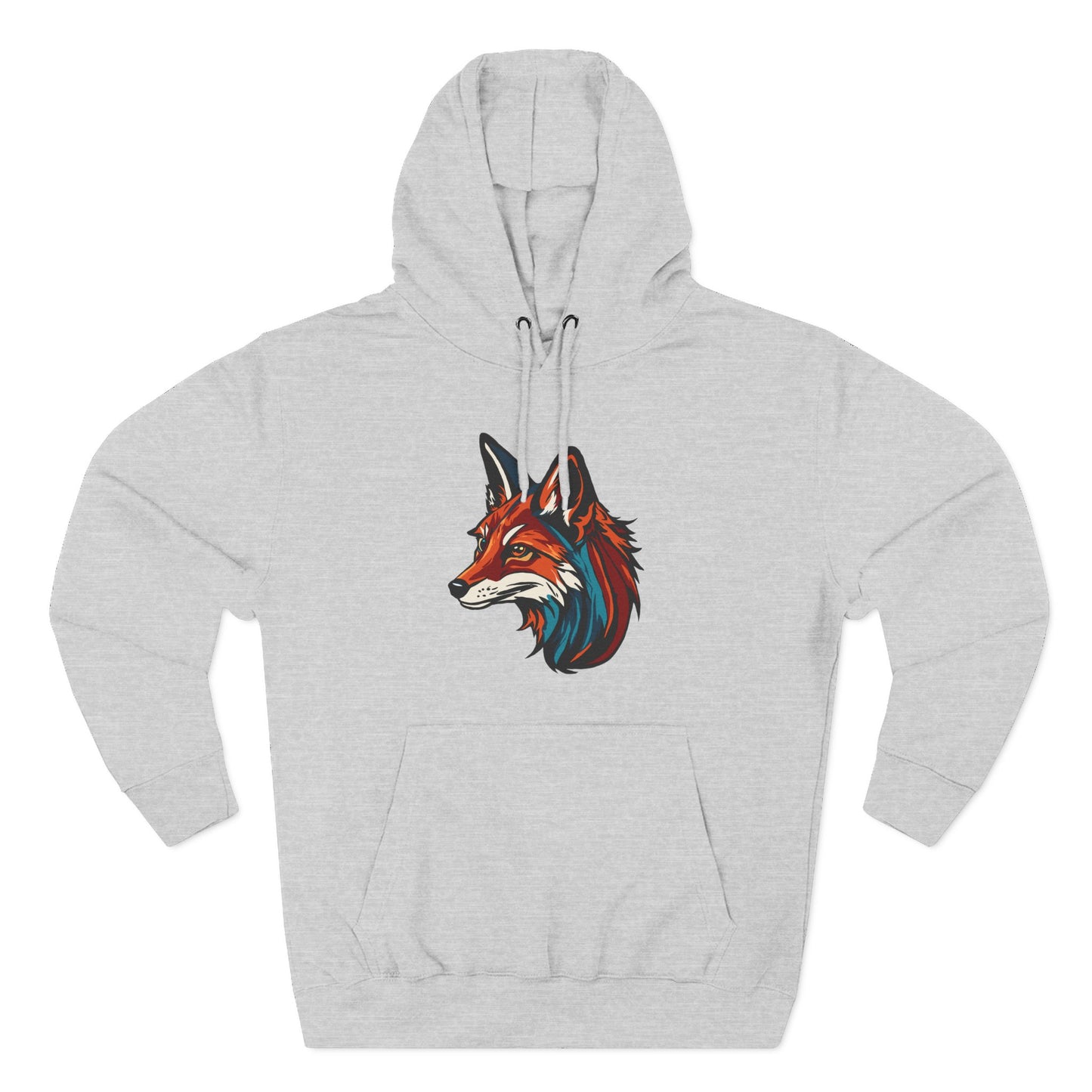 Hand-drawn Alaska Native inspired red fox hoodie — original Indigenous wildlife design — back view