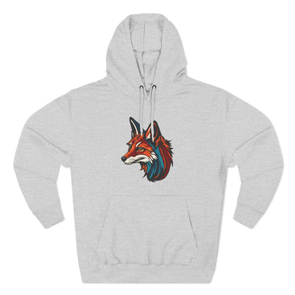 Hand-drawn Alaska Native inspired red fox hoodie — original Indigenous wildlife design — back view