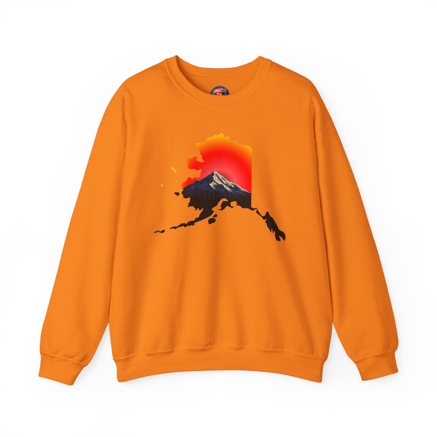 Hand-drawn solar peaks crewneck sweatshirt — original wildlife art by Kayanna Healy at Neo Native