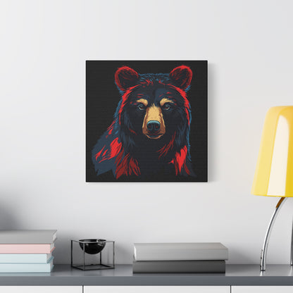 Black Bear Icon Canvas