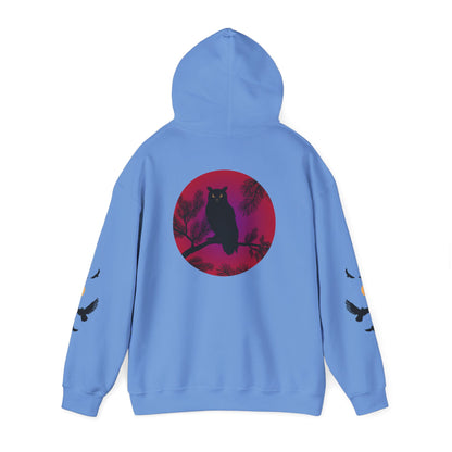 Hand-drawn 'Wisdom' word art hoodie inspired by Alaska Native design traditions — close-up of the design detail