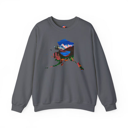 Hand-drawn alpine fireweed crewneck sweatshirt — original wildlife art by Kayanna Healy at Neo Native