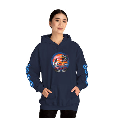 Neo Native brand logo hoodie — Alaska Native owned apparel brand — close-up texture detail