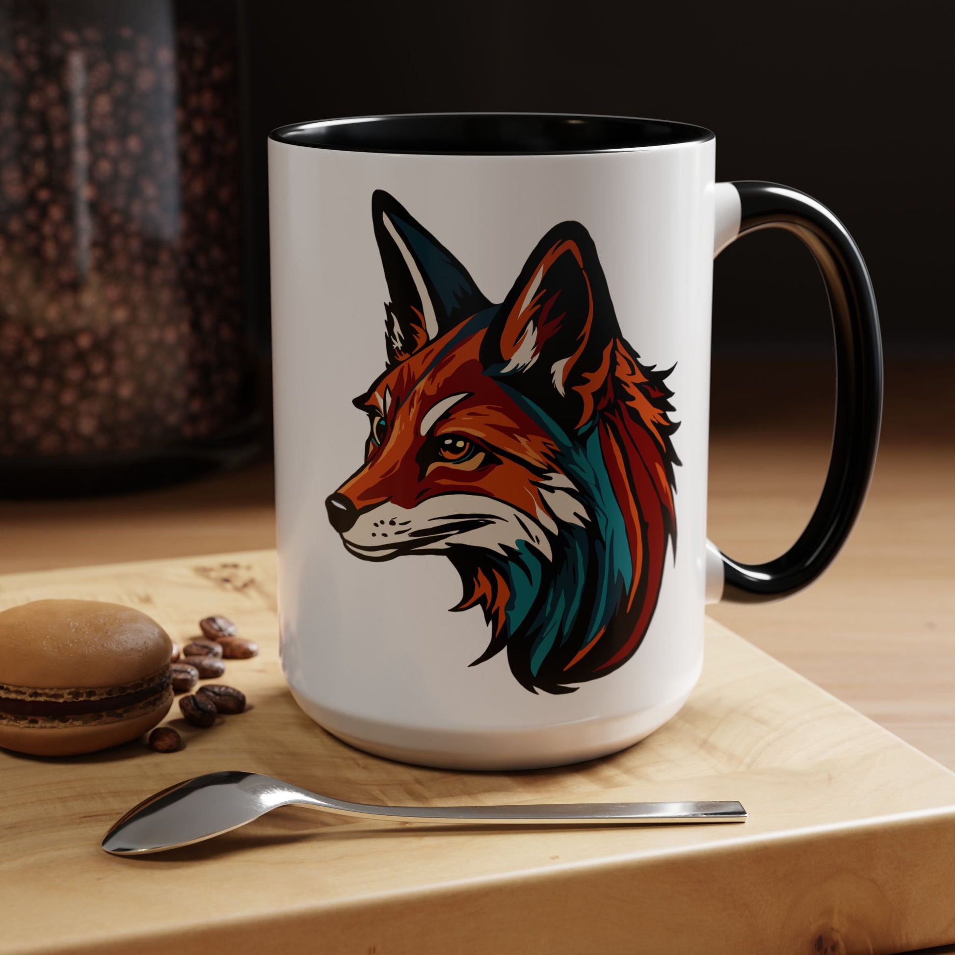 Hand-drawn red fox icon mug — original wildlife art by Kayanna Healy at Neo Native