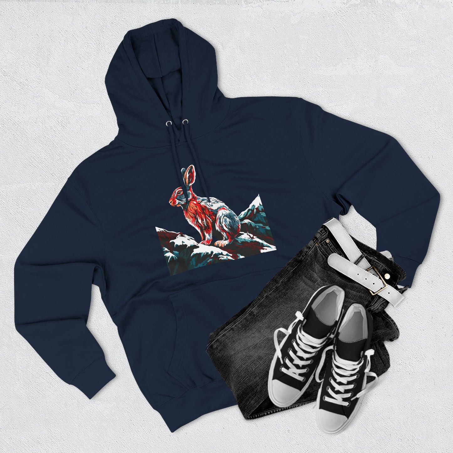 Snowshoe Hare Icon - Fleece Hoodie