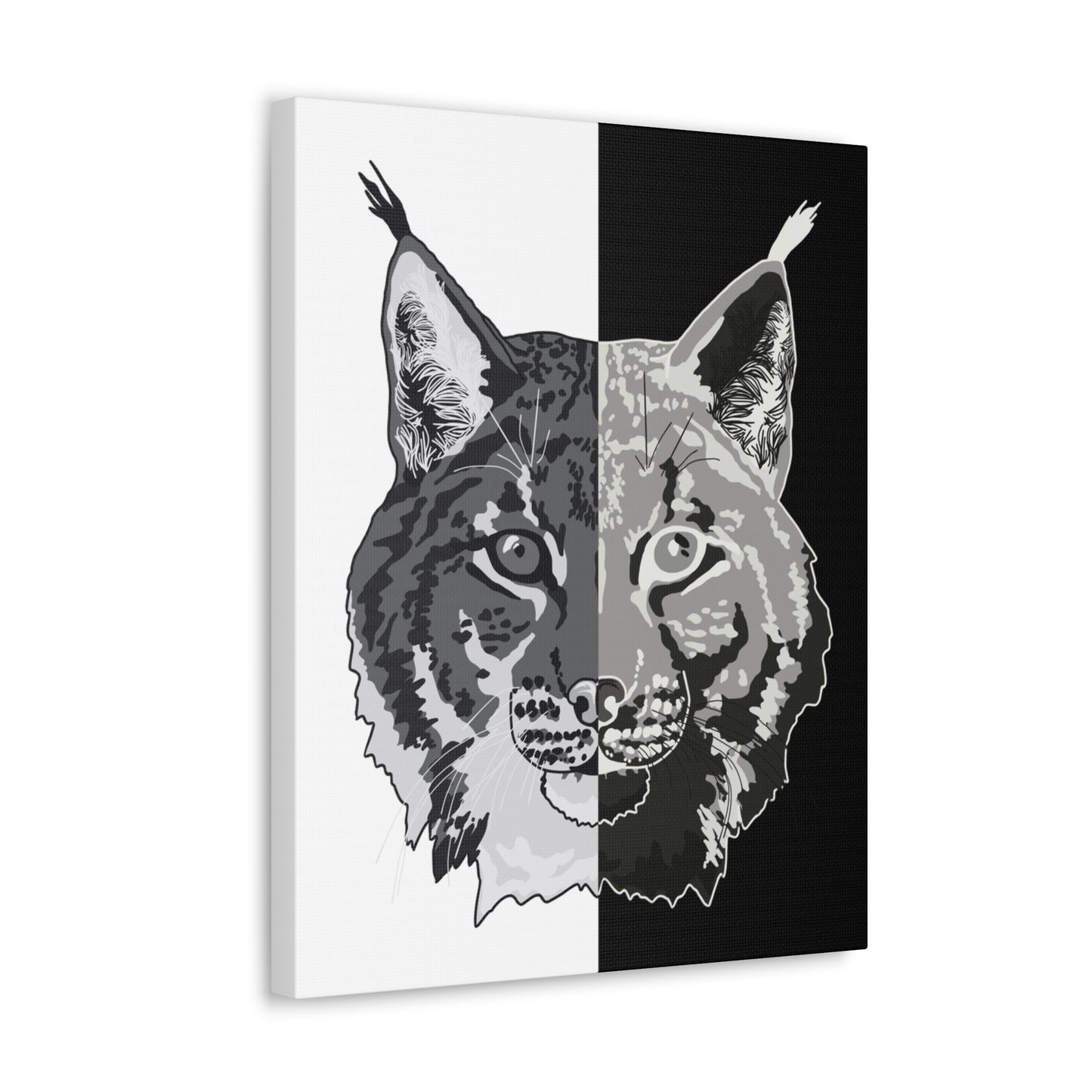 Lynx Black & White Portrait Canvas