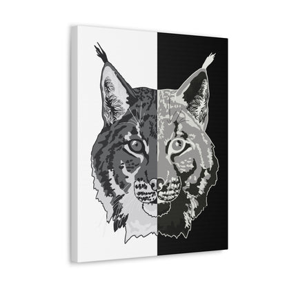 Lynx Black & White Portrait Canvas