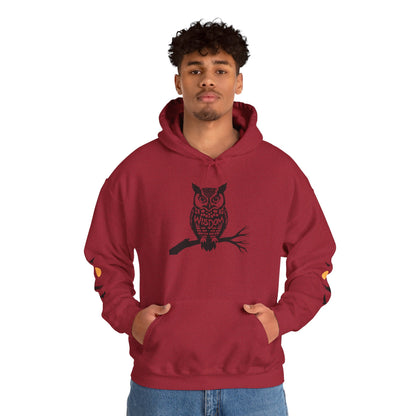 Hand-drawn 'Wisdom' word art hoodie inspired by Alaska Native design traditions — close-up of the design detail
