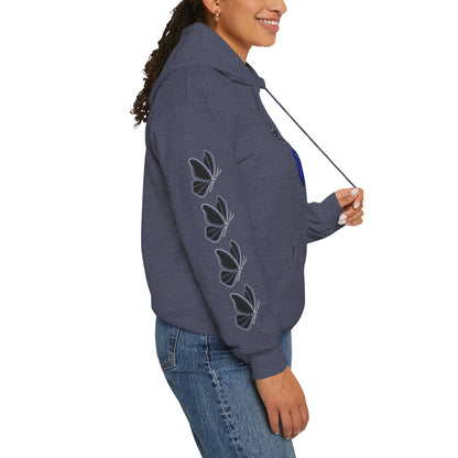 Hand-drawn 'Grace' word art hoodie inspired by Alaska Native design traditions — shown from a different angle