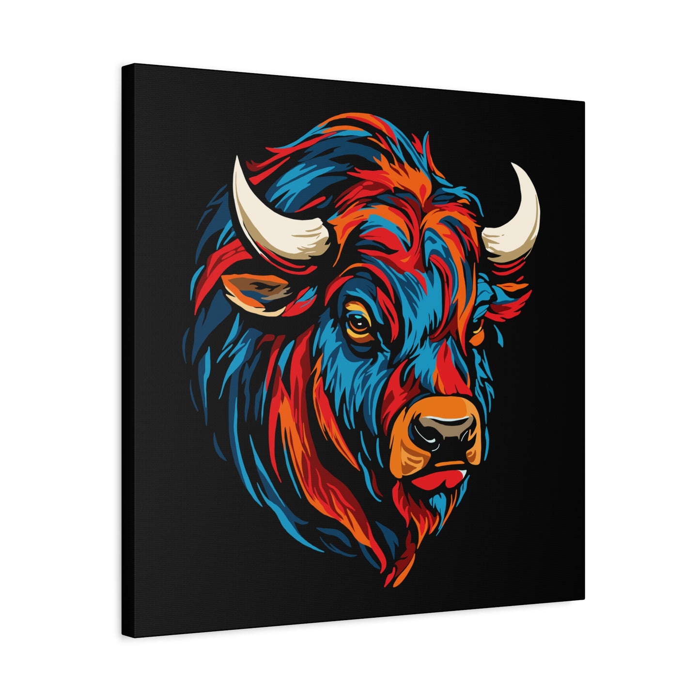 Hand-drawn bison icon canvas print — original wildlife art by Kayanna Healy at Neo Native