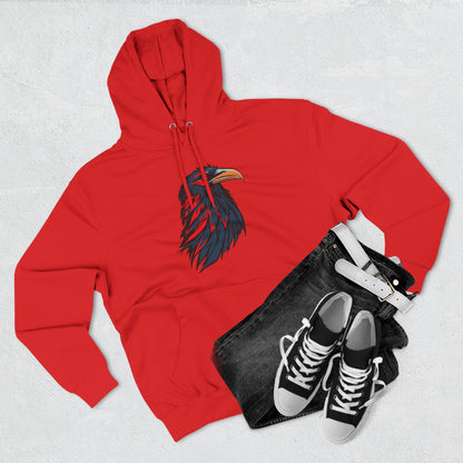 Hand-drawn Alaska Native inspired raven hoodie — original Indigenous wildlife design — shown in an alternate colorway