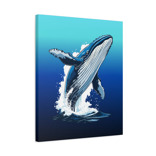 Hand-drawn humpback whale canvas print — original wildlife art by Kayanna Healy at Neo Native