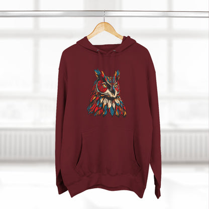 Great Horned Owl Icon - Fleece Hoodie