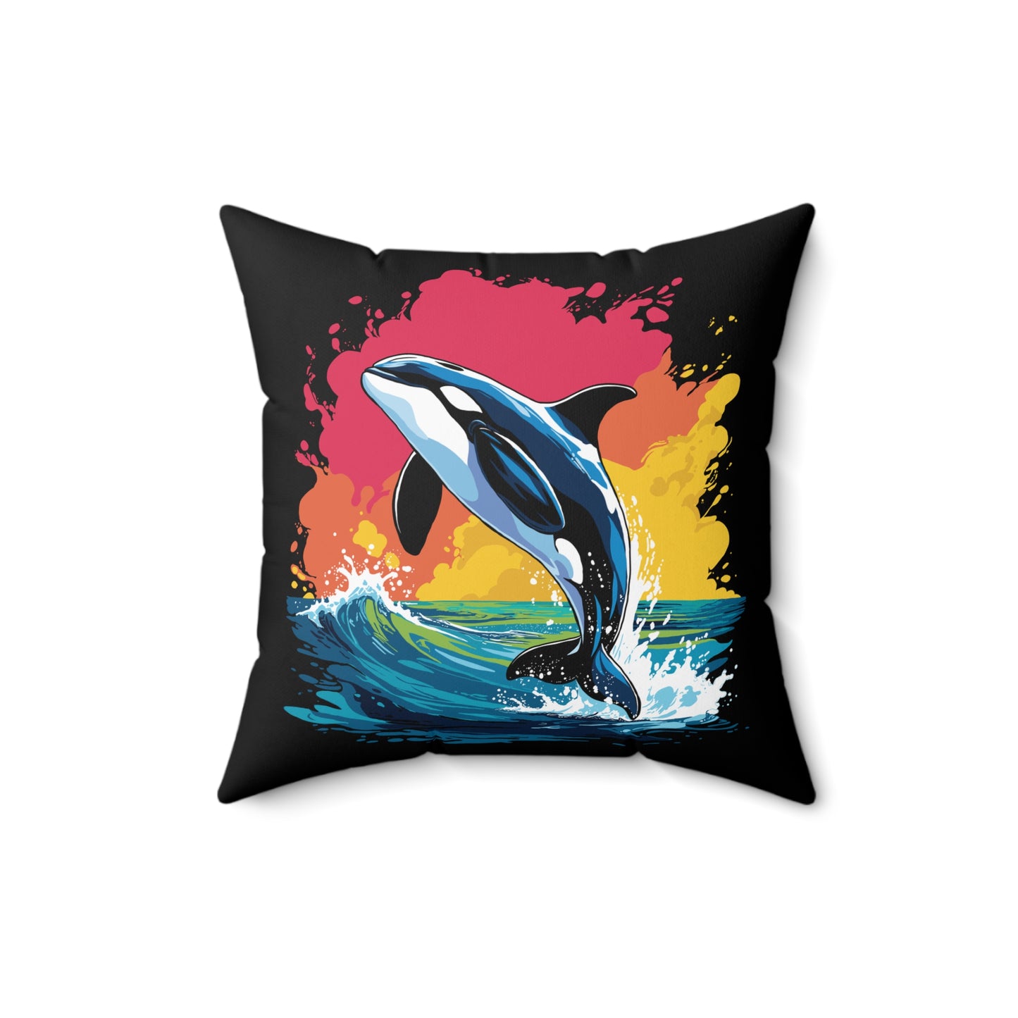 Orca and Humpback Whale - Square Pillow