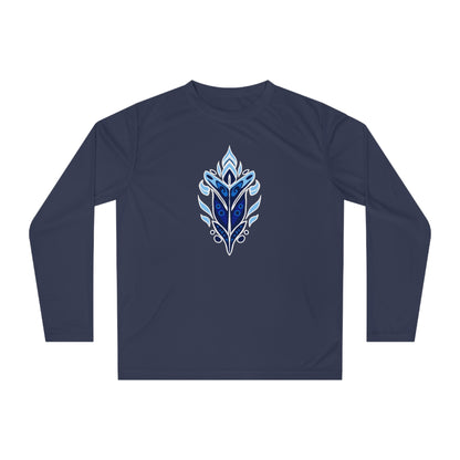 Hand-drawn winter leaf long-sleeve tee — original wildlife art by Kayanna Healy at Neo Native