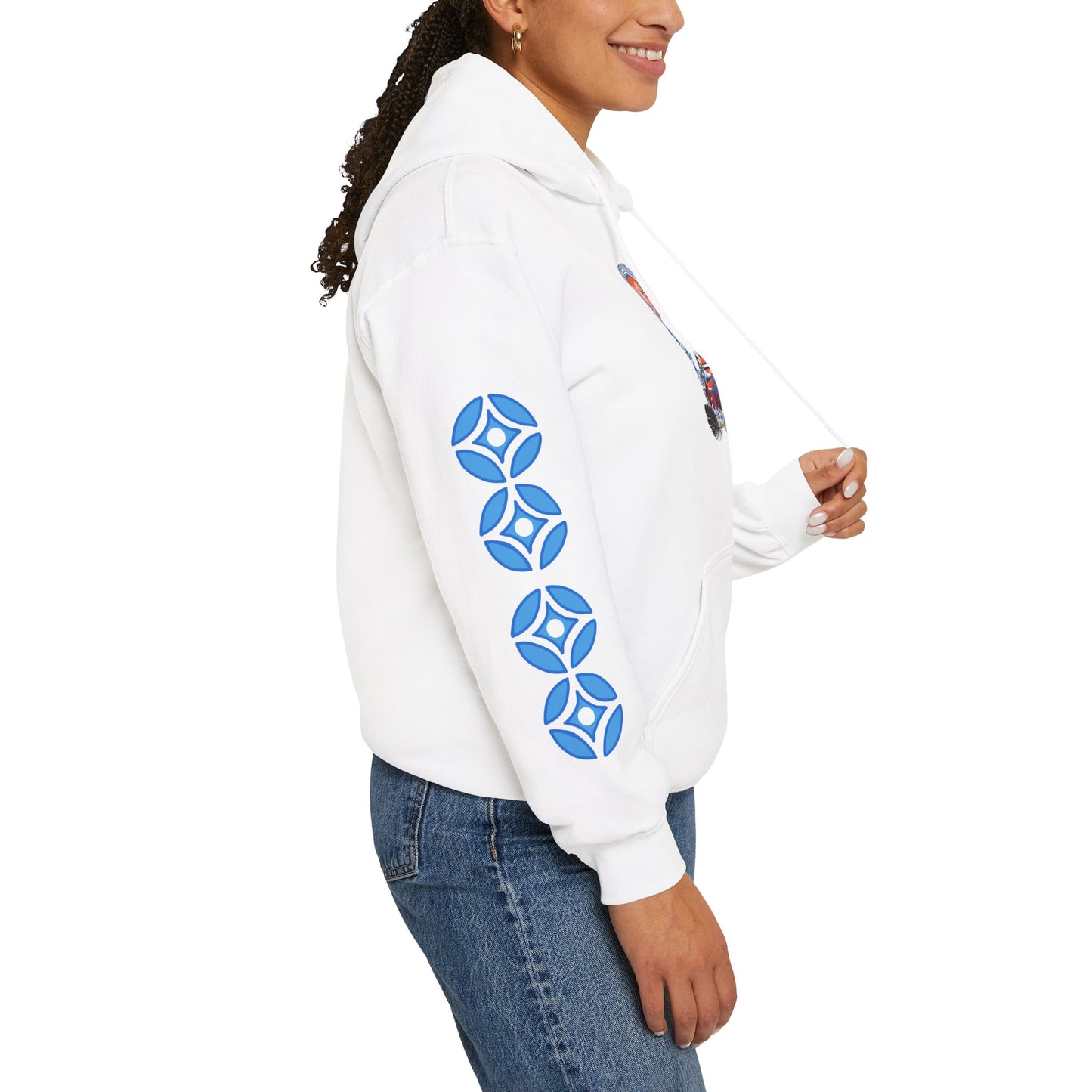 Neo Native brand logo hoodie — Alaska Native owned apparel brand — back view