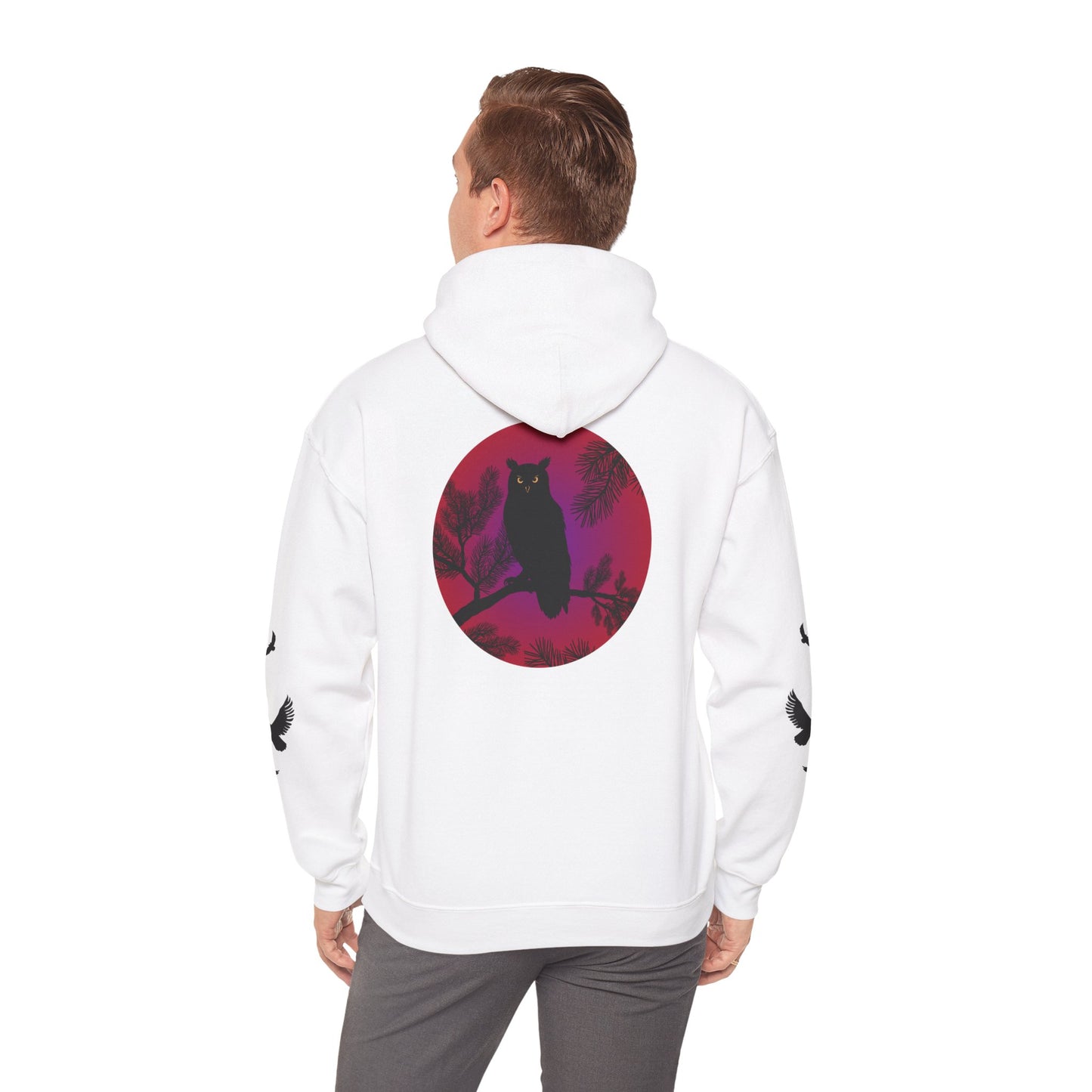 Hand-drawn 'Wisdom' word art hoodie inspired by Alaska Native design traditions — front view