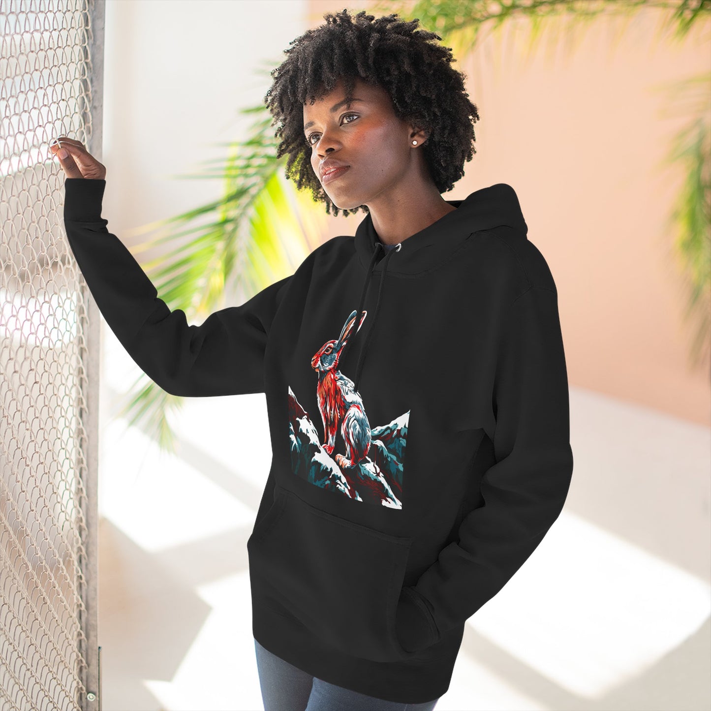 Snowshoe Hare Icon - Fleece Hoodie