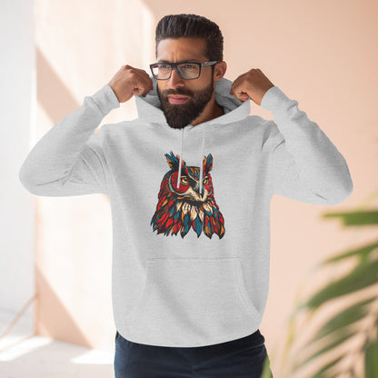 Great Horned Owl Icon - Fleece Hoodie