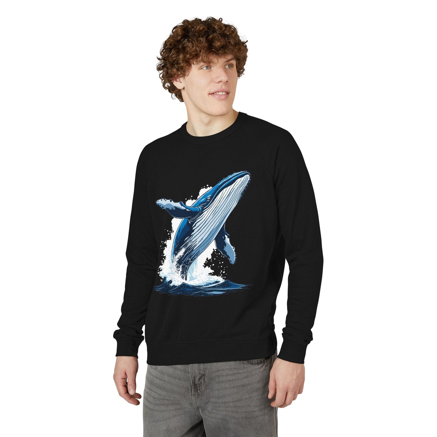 Humpback Whale - French Terry Raglan Crewneck