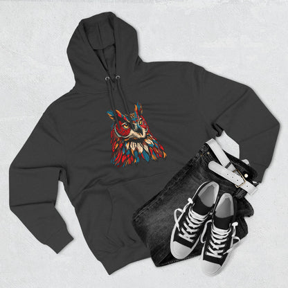 Great Horned Owl Icon - Fleece Hoodie