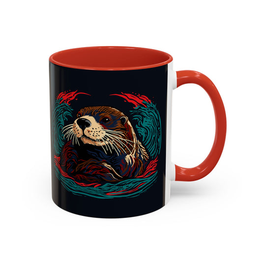 Hand-drawn sea otter icon mug — original wildlife art by Kayanna Healy at Neo Native