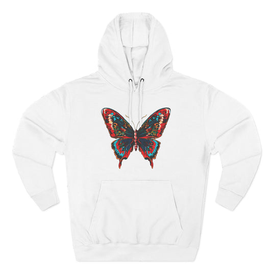 Hand-drawn butterfly icon hoodie — original wildlife art by Kayanna Healy at Neo Native