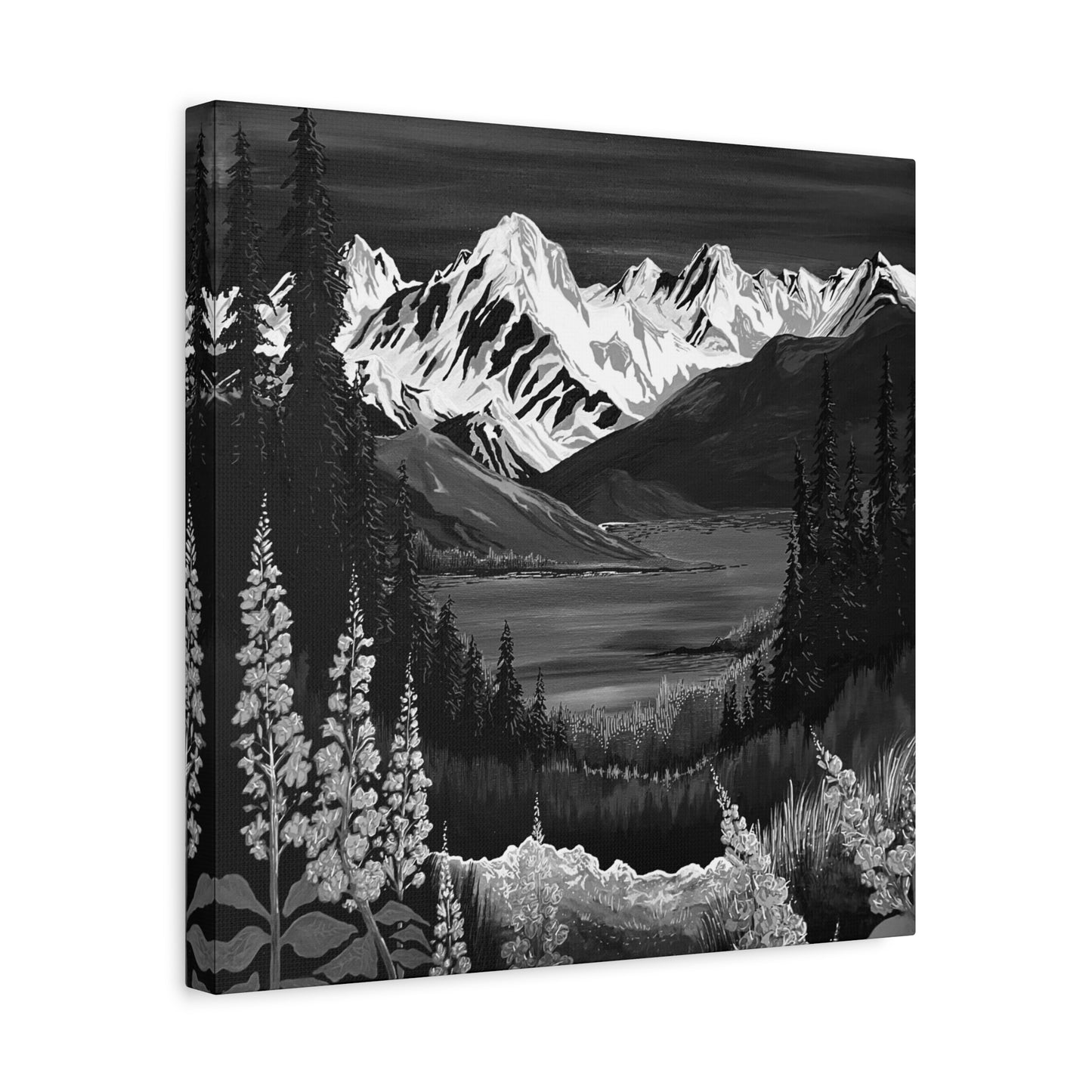 Alpine Fireweed (B&W) Canvas