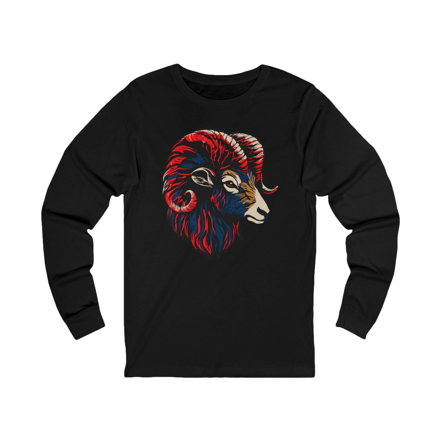 Hand-drawn dall sheep icon long-sleeve tee — original wildlife art by Kayanna Healy at Neo Native