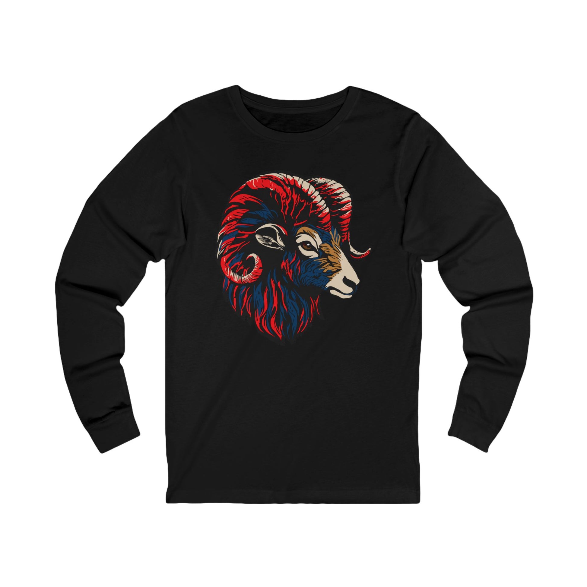 Hand-drawn dall sheep icon long-sleeve tee — original wildlife art by Kayanna Healy at Neo Native