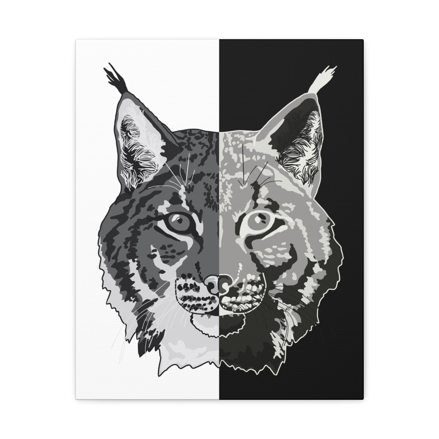 Lynx Black & White Portrait Canvas