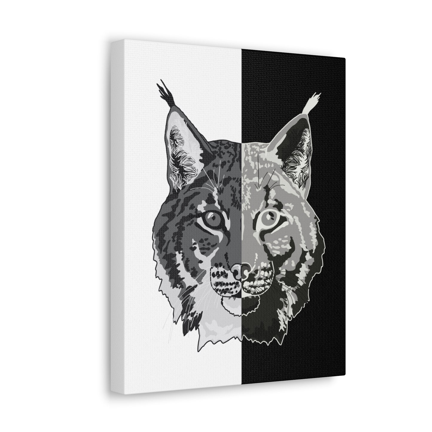 Lynx Black & White Portrait Canvas