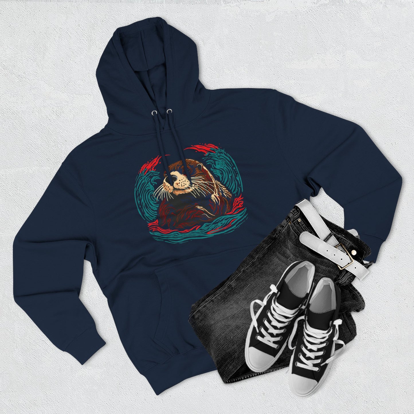 Sea Otter Icon - Fleece Hoodie